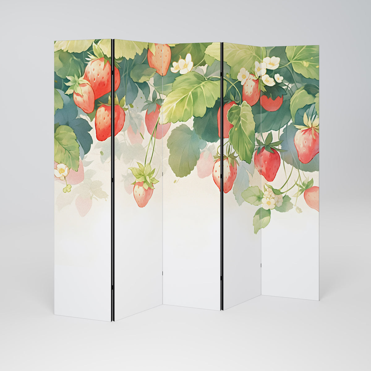 STRAWBERRY DREAMSCAPE Biombo de 5 paneles