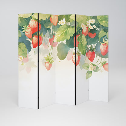 STRAWBERRY DREAMSCAPE Biombo de 5 paneles