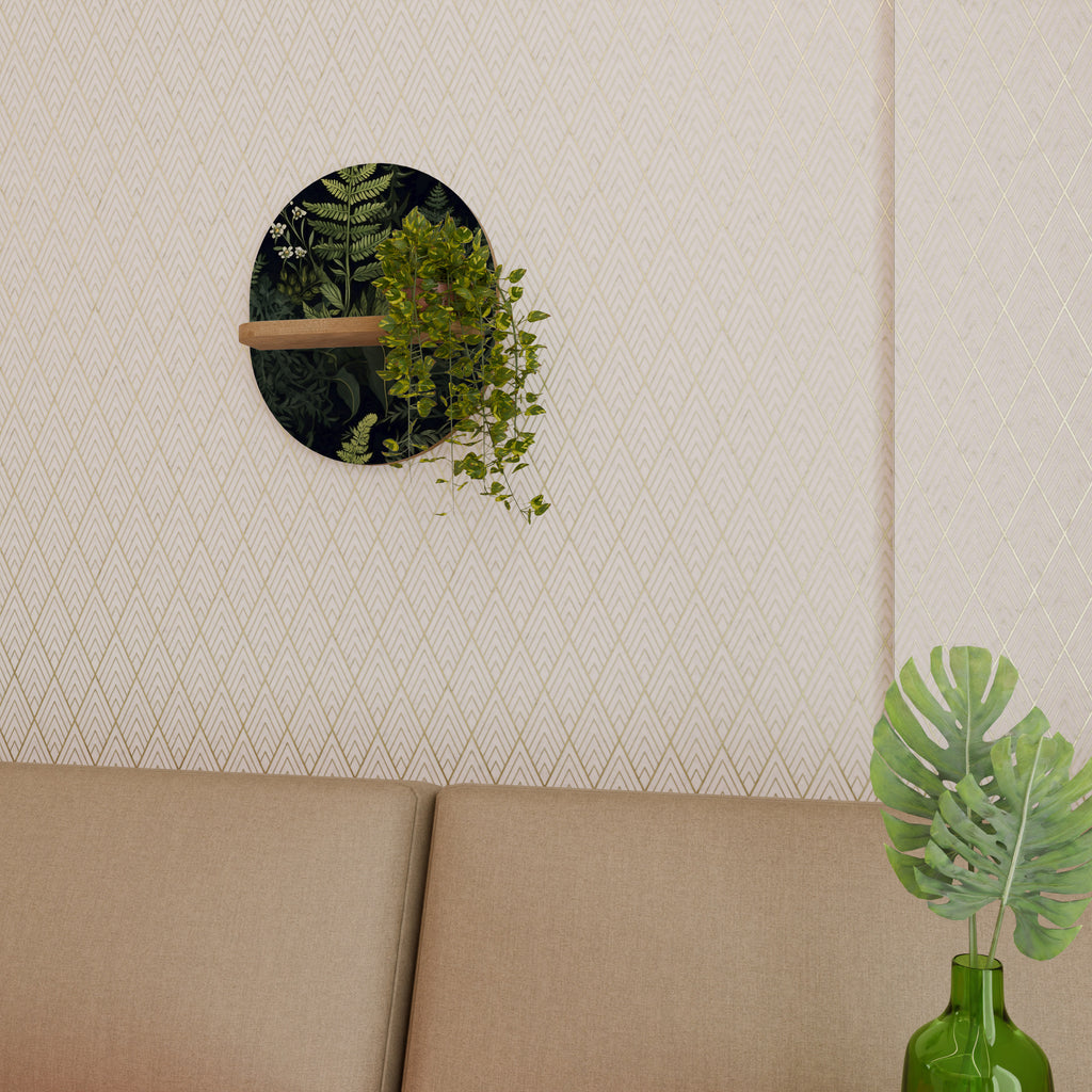 Estantería de arte ovalada FOREST WONDERS con efecto roble