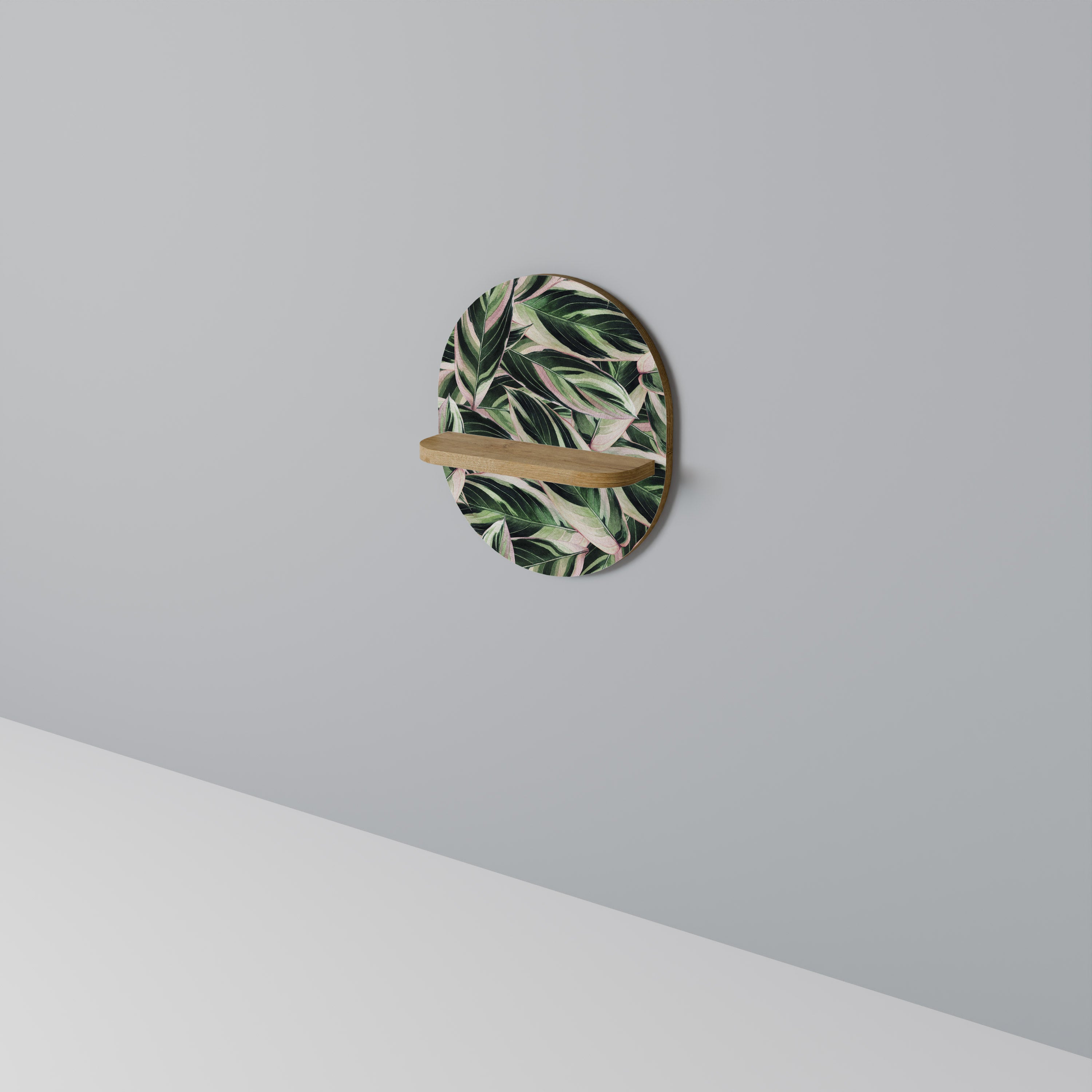 Estantería de arte ovalada EERIE STROMANTHE con efecto roble