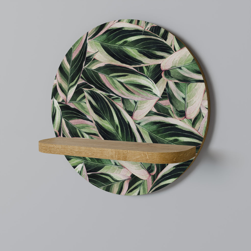 Estantería de arte redonda EERIE STROMANTHE con efecto roble