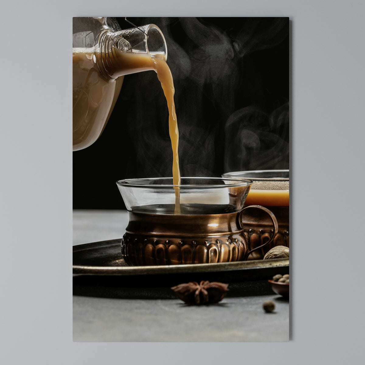 STEAMING SIPS OF SERENITY Cuadro en lienzo vertical