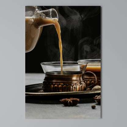 STEAMING SIPS OF SERENITY Cuadro en lienzo vertical