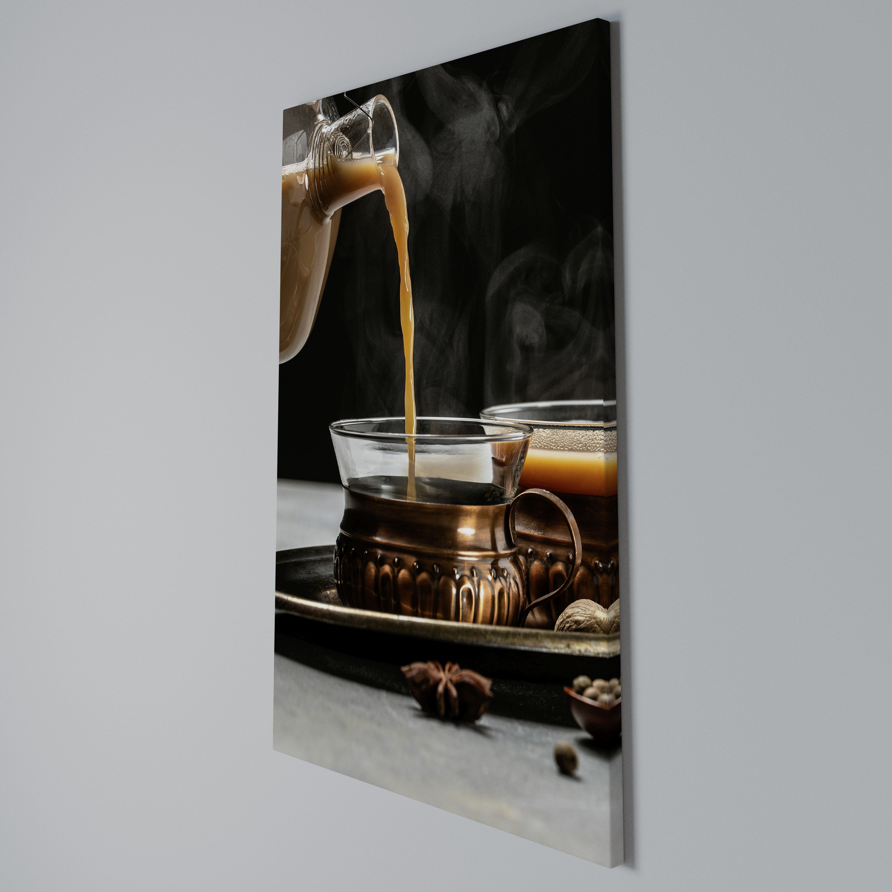 STEAMING SIPS OF SERENITY Cuadro en lienzo vertical