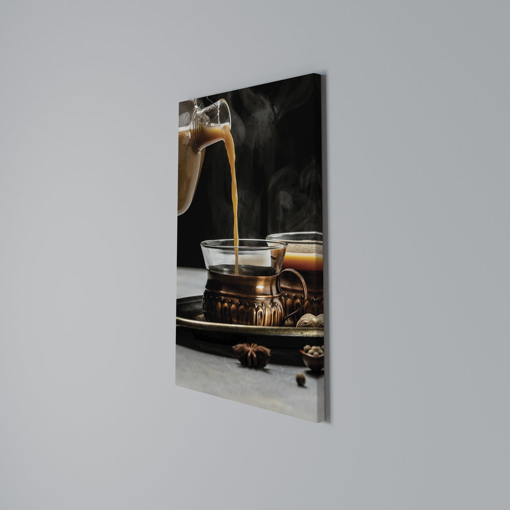 STEAMING SIPS OF SERENITY Cuadro en lienzo vertical