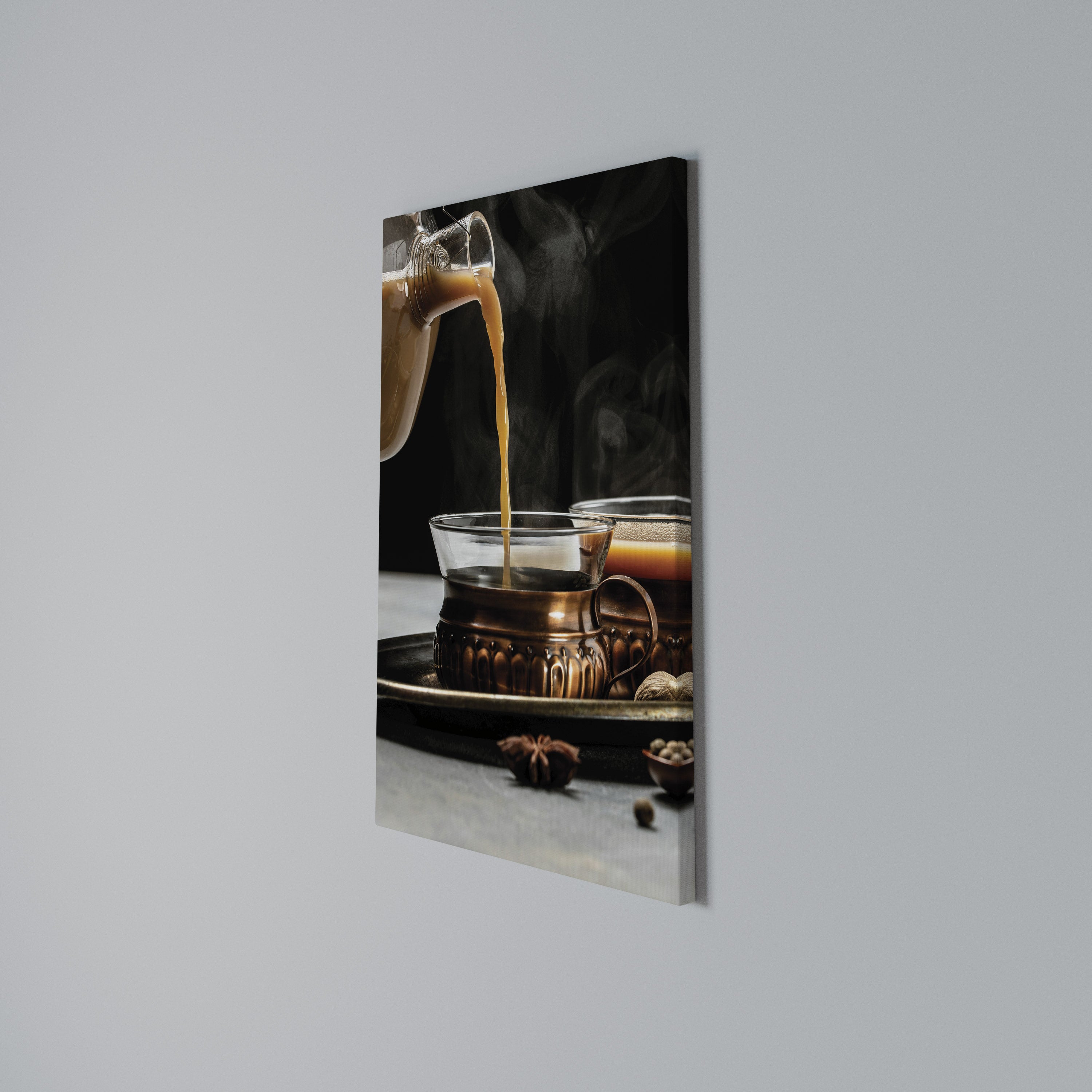 STEAMING SIPS OF SERENITY Cuadro en lienzo vertical