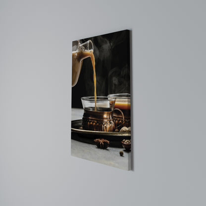STEAMING SIPS OF SERENITY Cuadro en lienzo vertical