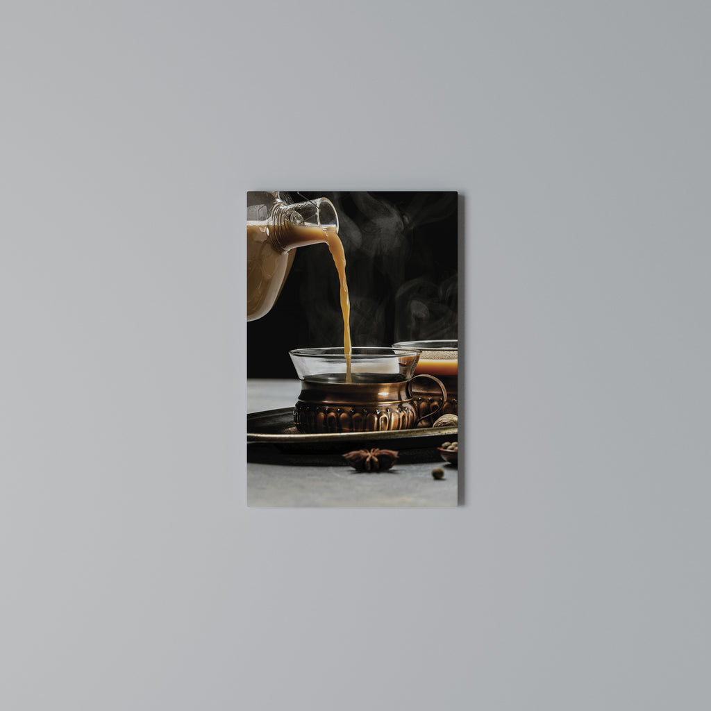 STEAMING SIPS OF SERENITY Cuadro en lienzo vertical