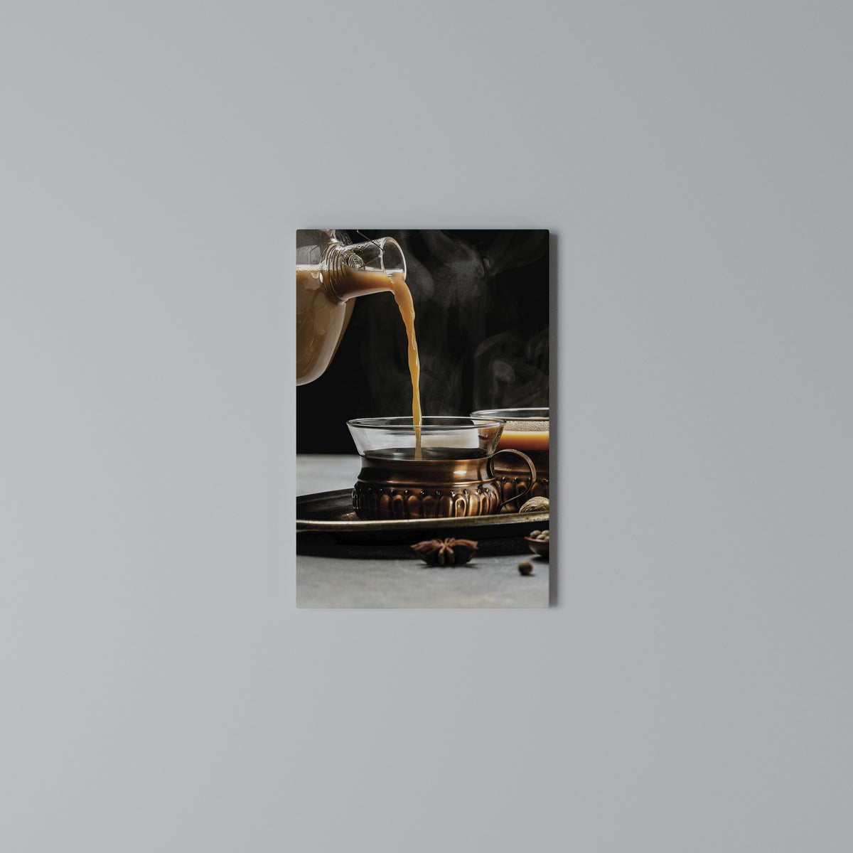 STEAMING SIPS OF SERENITY Cuadro en lienzo vertical