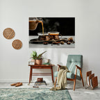 STEAMING SIPS OF SERENITY Peel and Stick Horizontal Poster