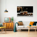 STEAMING SIPS OF SERENITY Peel and Stick Horizontal Poster