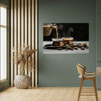 STEAMING SIPS OF SERENITY Peel and Stick Horizontal Poster