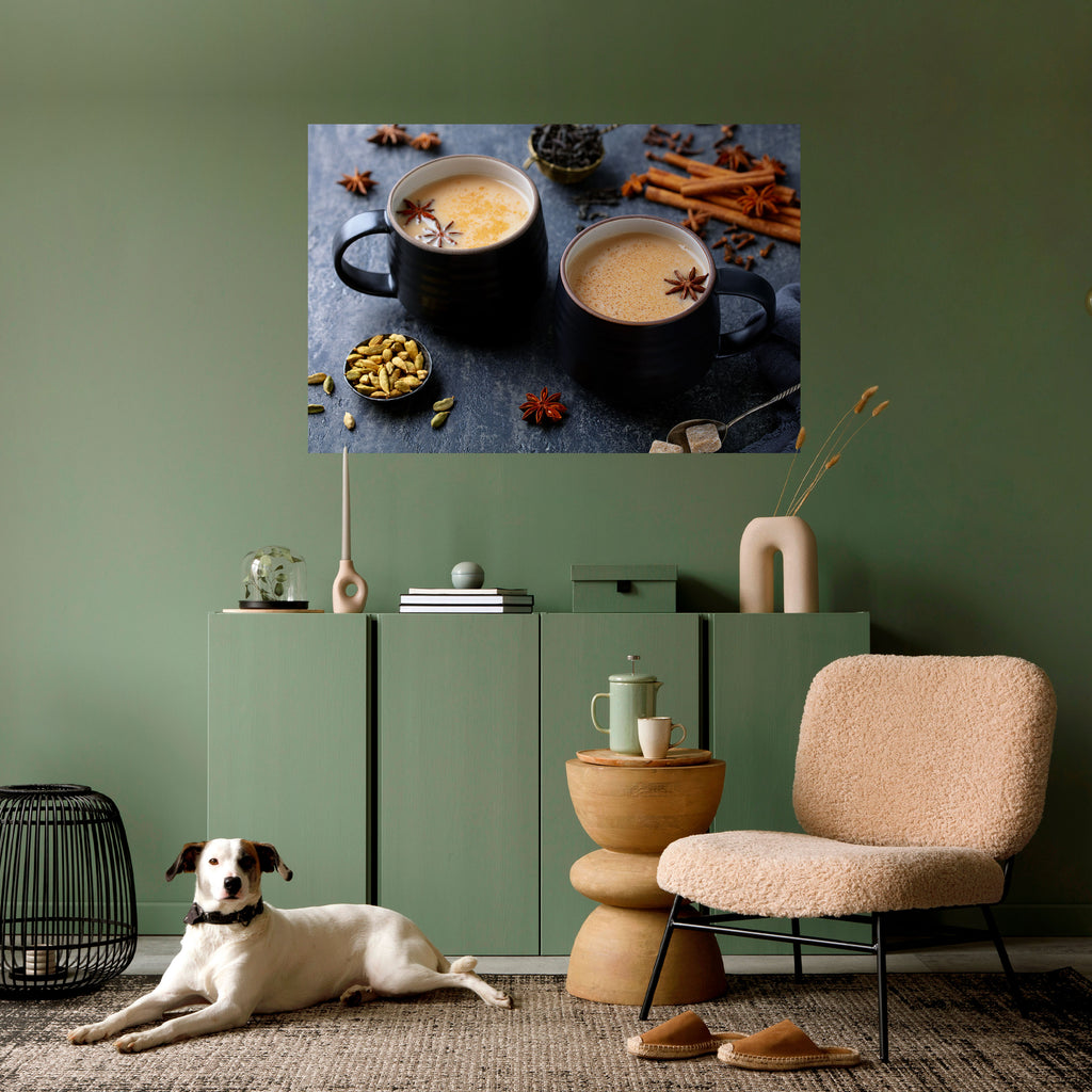 CALIDEZ EN UNA TAZA Póster horizontal autoadhesivo