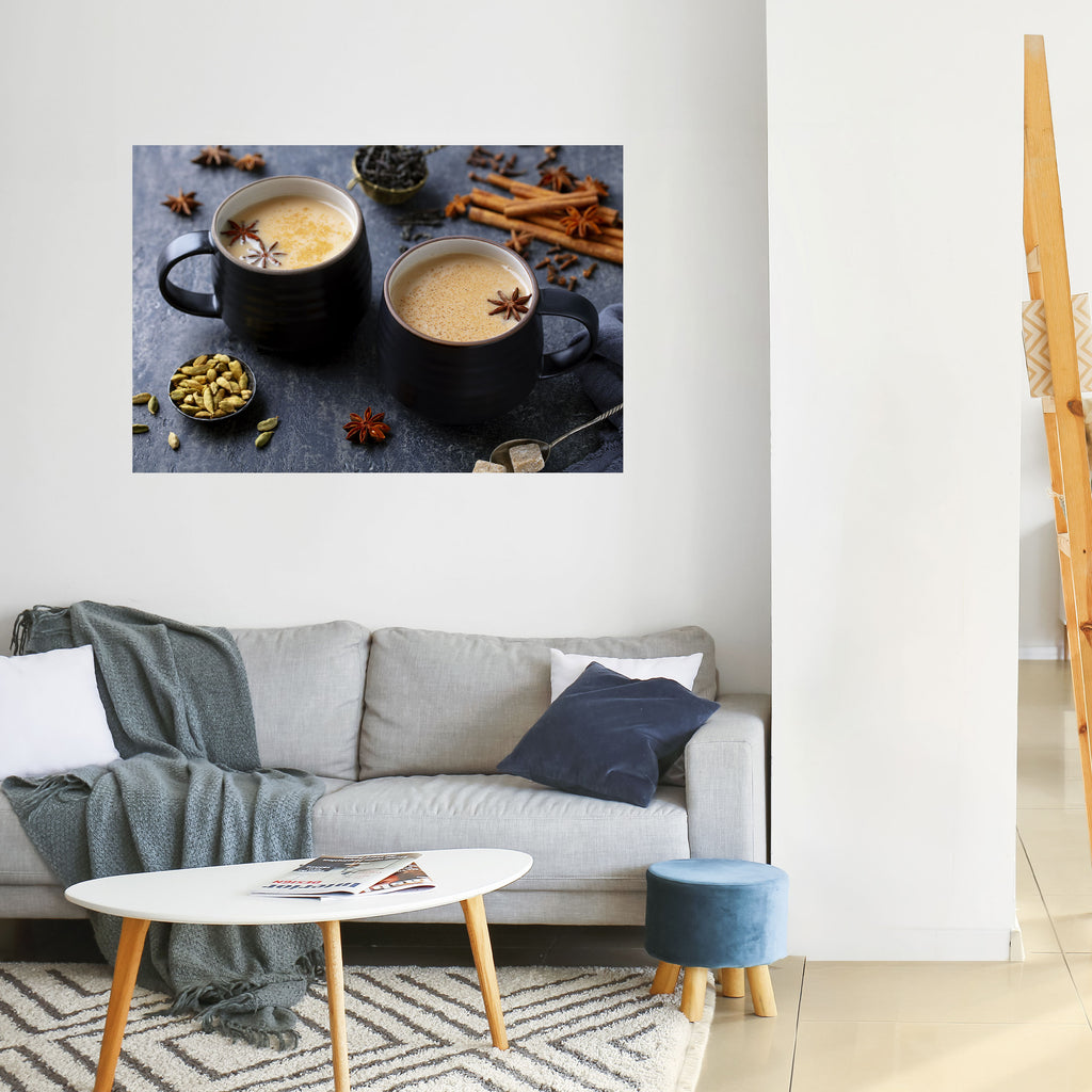 CALIDEZ EN UNA TAZA Póster horizontal autoadhesivo