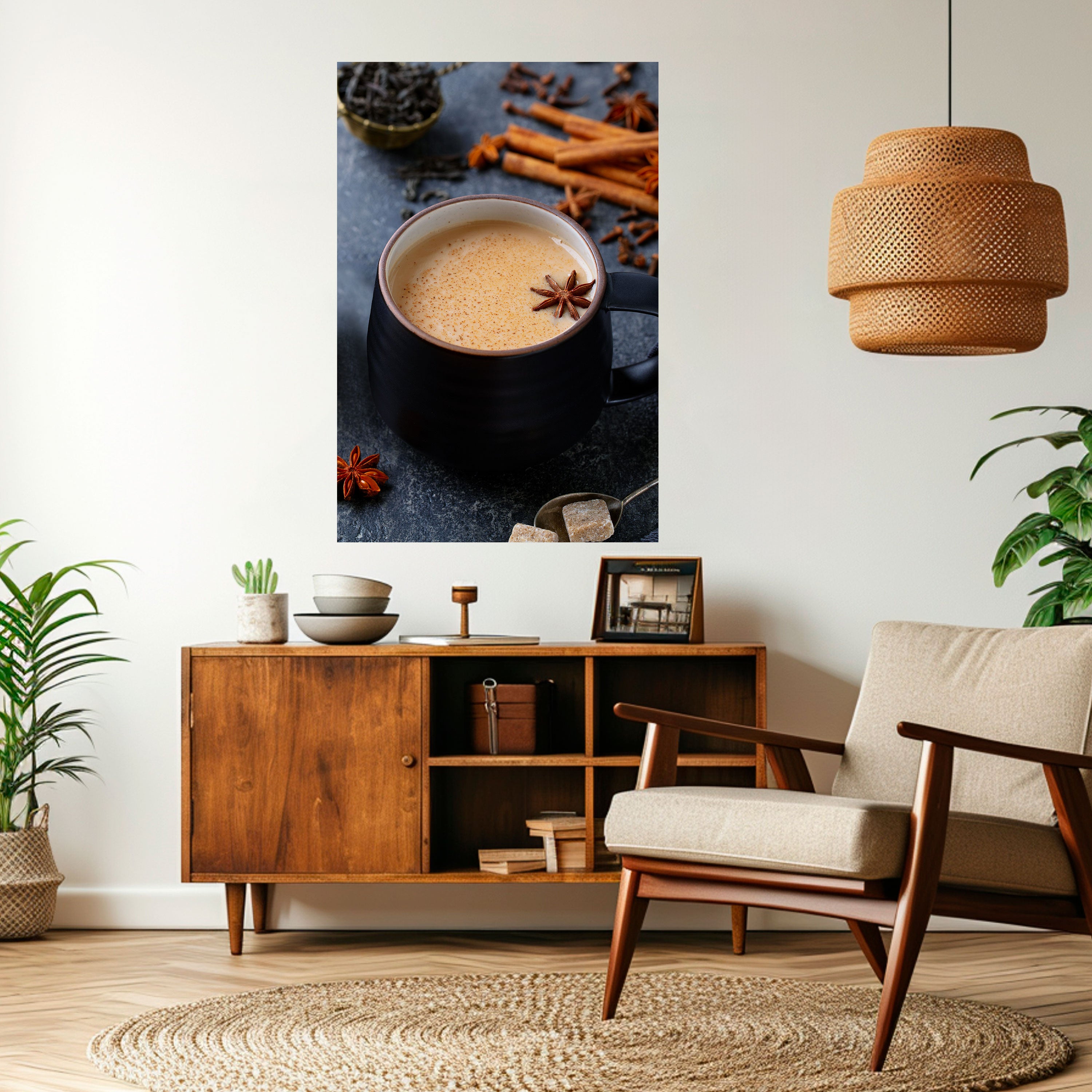 CALIDEZ EN UNA TAZA Póster vertical autoadhesivo