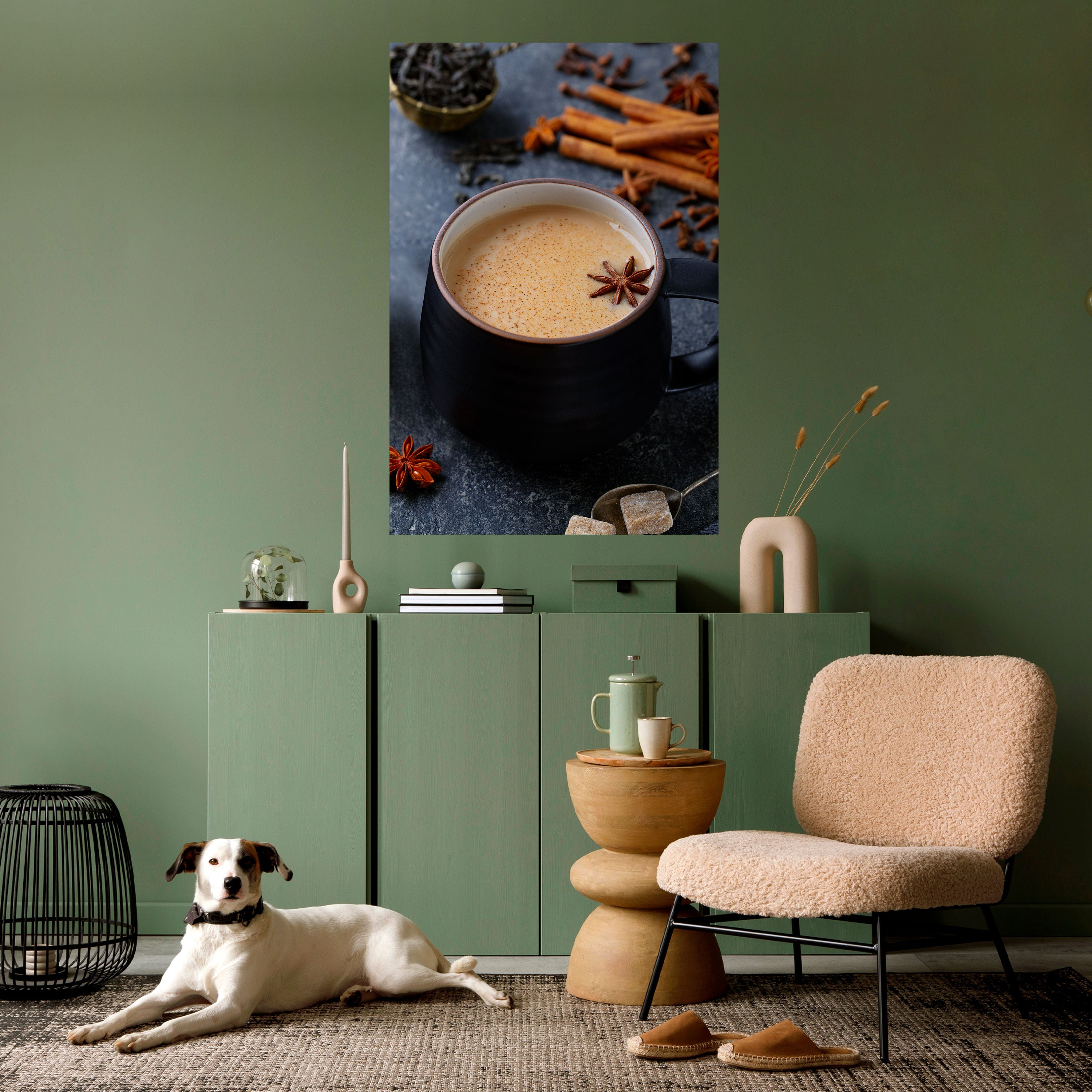 CALIDEZ EN UNA TAZA Póster vertical autoadhesivo