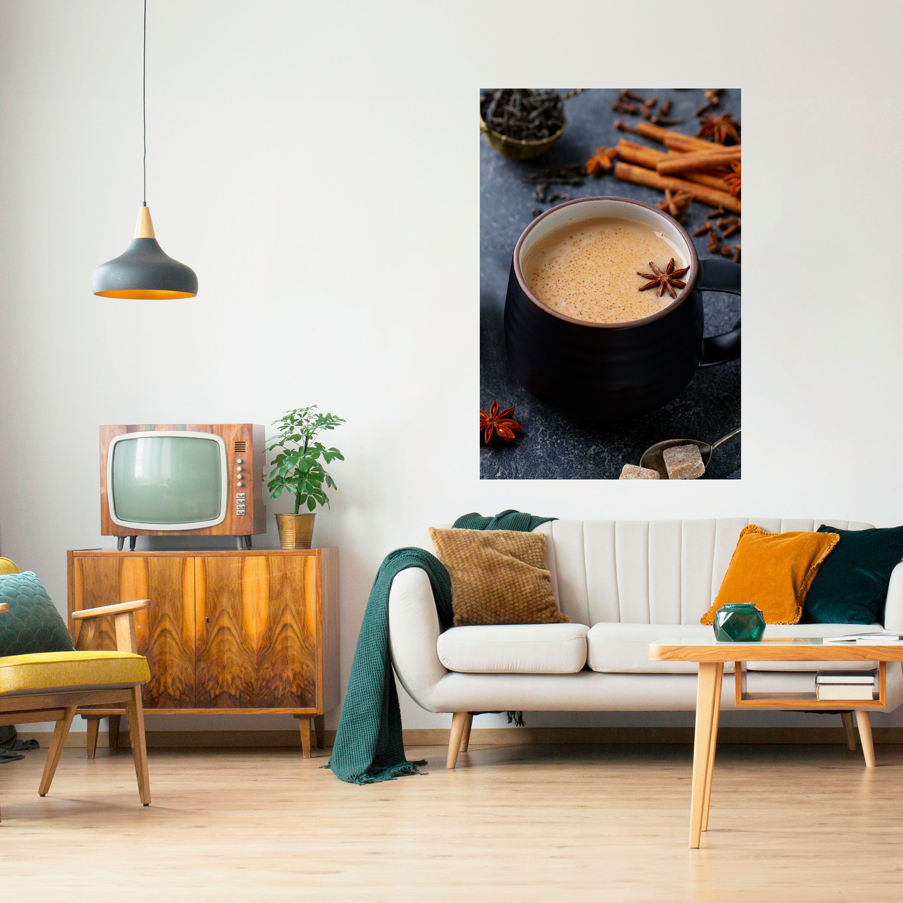 CALIDEZ EN UNA TAZA Póster vertical autoadhesivo