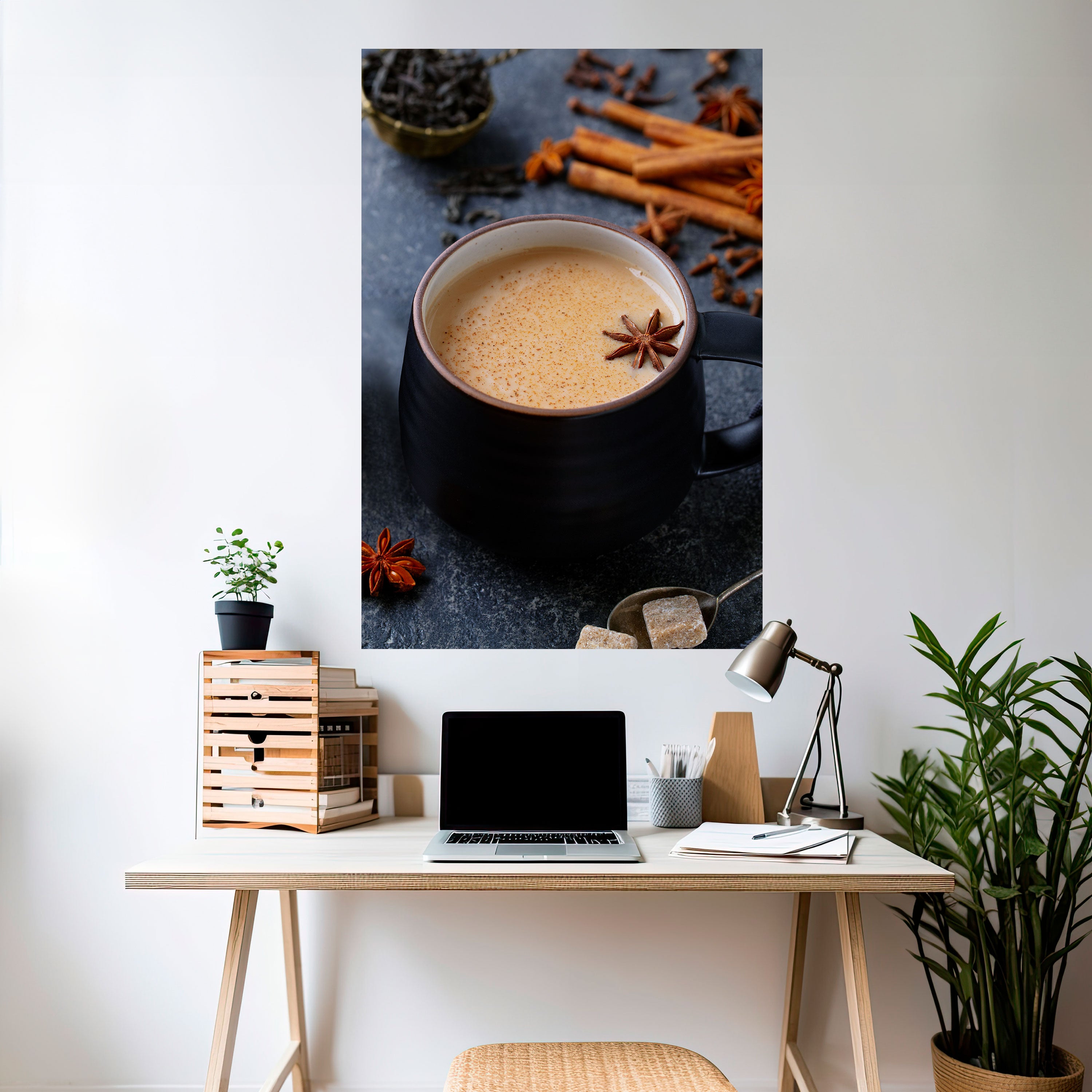 CALIDEZ EN UNA TAZA Póster vertical autoadhesivo