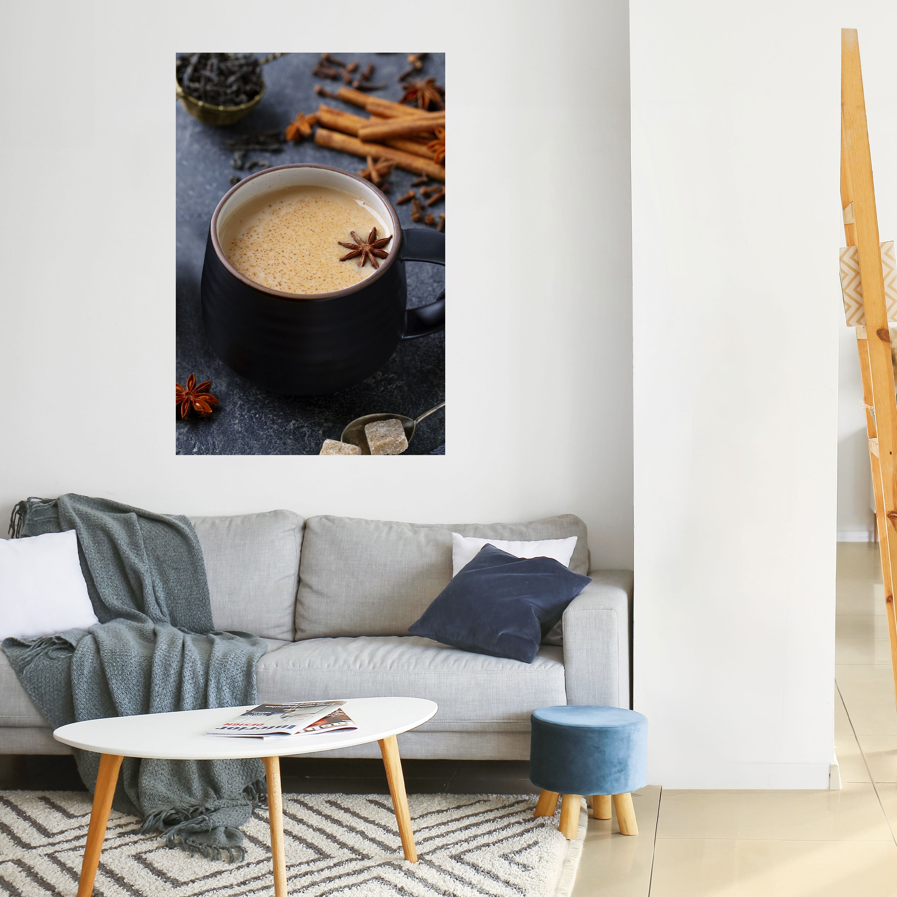 CALIDEZ EN UNA TAZA Póster vertical autoadhesivo