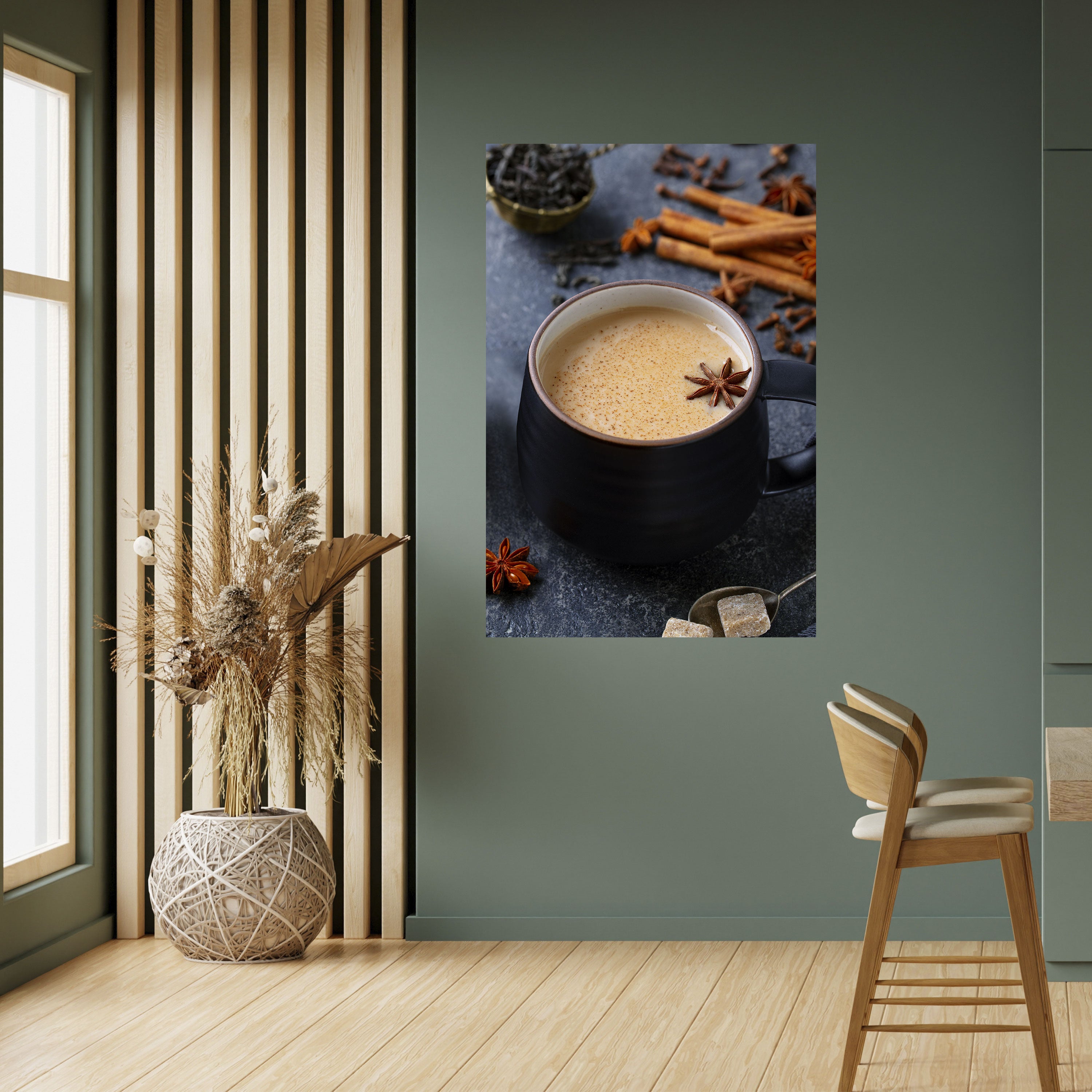 CALIDEZ EN UNA TAZA Póster vertical autoadhesivo