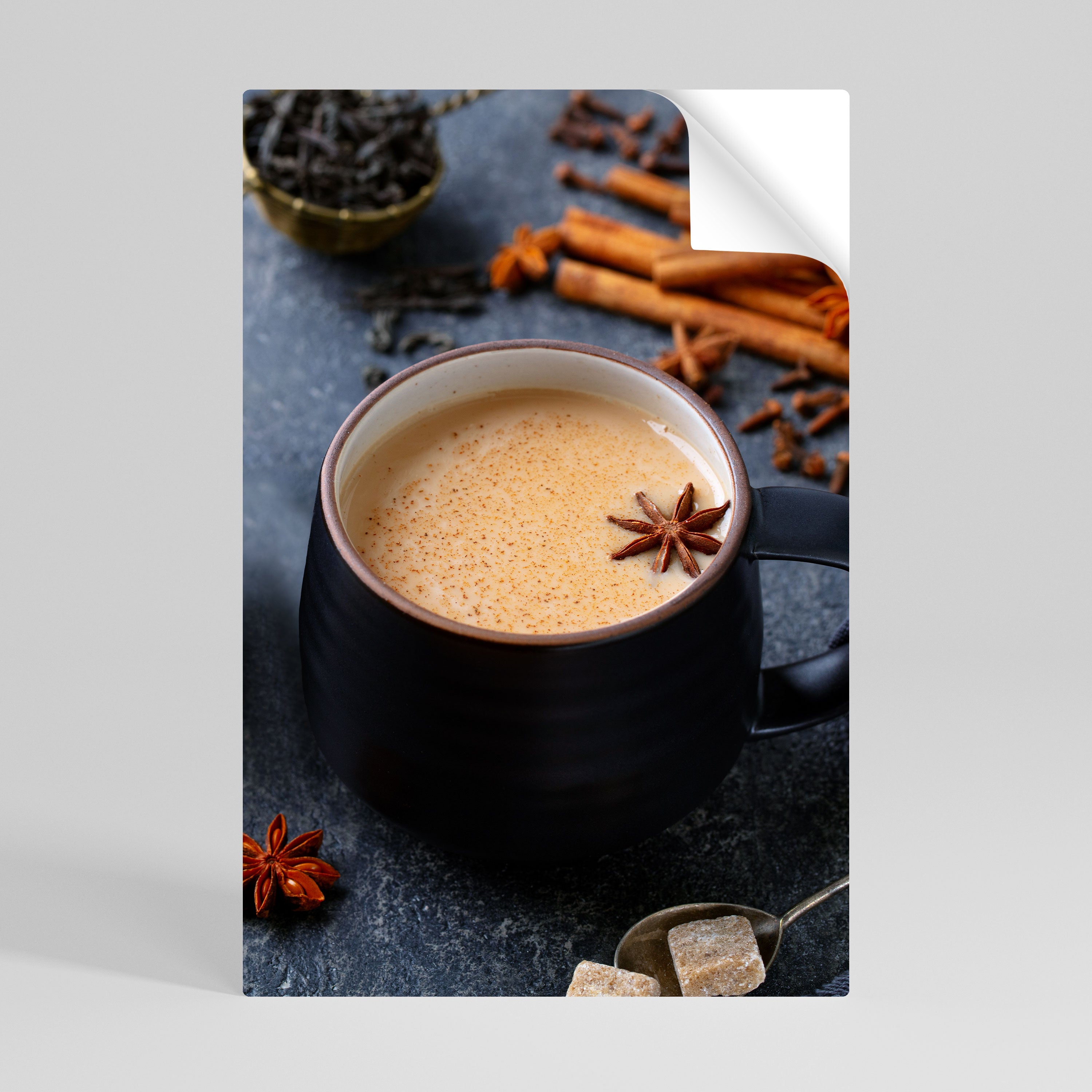 CALIDEZ EN UNA TAZA Póster vertical autoadhesivo