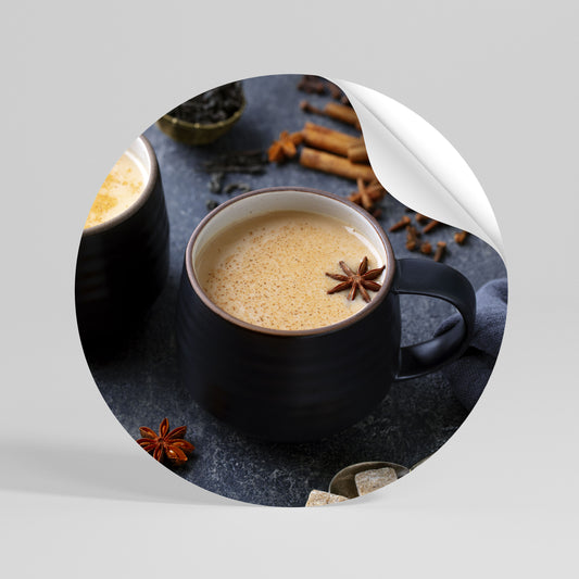 WARMTH IN A CUP Vinilo adhesivo redondo