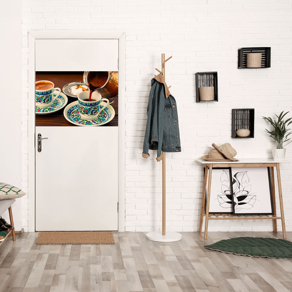 TRADICIÓN EN UNA TAZA Póster horizontal autoadhesivo