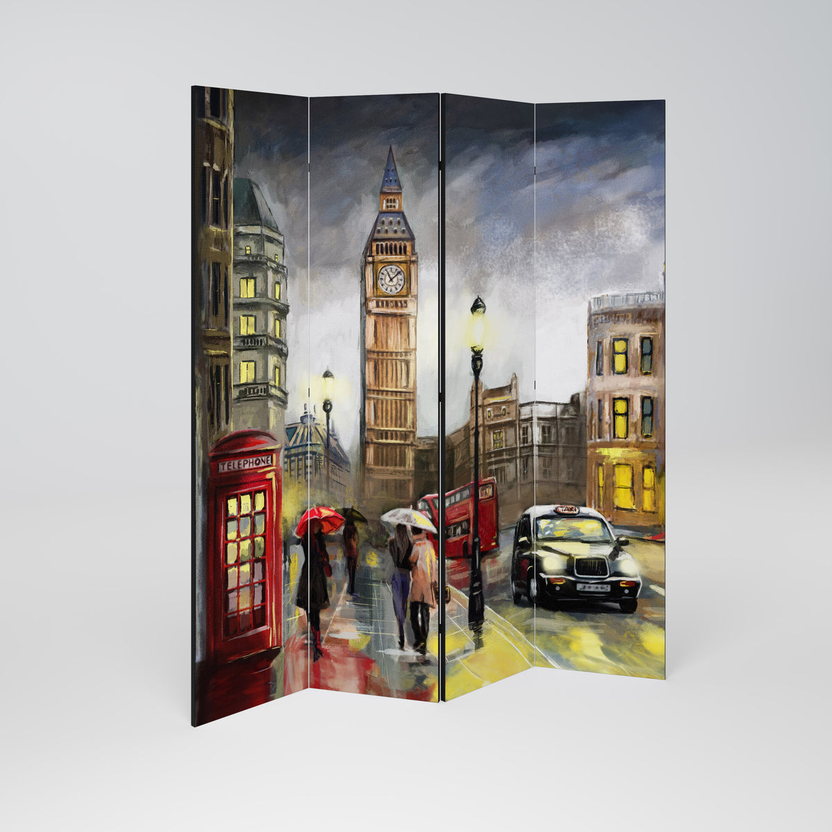 LONDON'S TIMELESS VIBES Biombo de 4 paneles