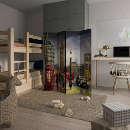 LONDON'S TIMELESS VIBES Biombo de 4 paneles