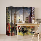 LONDON'S TIMELESS VIBES Biombo Decorativo de 5 Paneles