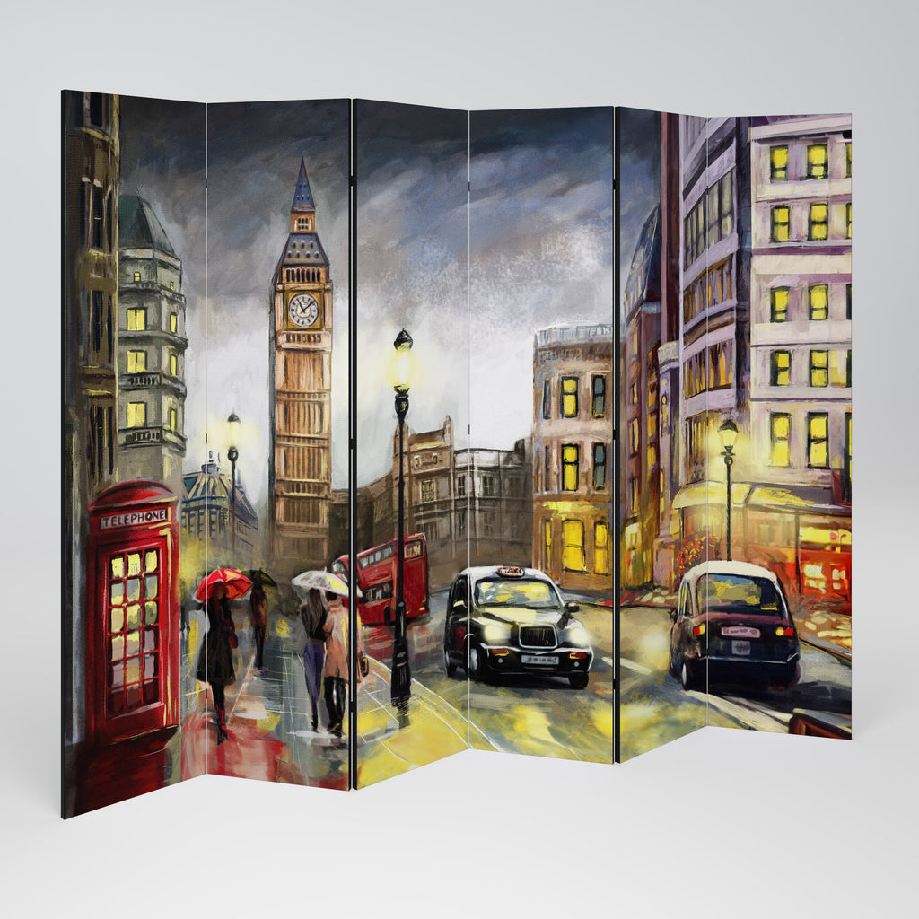 Biombo decorativo de 6 paneles VIBRAS ATEMPORALES DE LONDRES