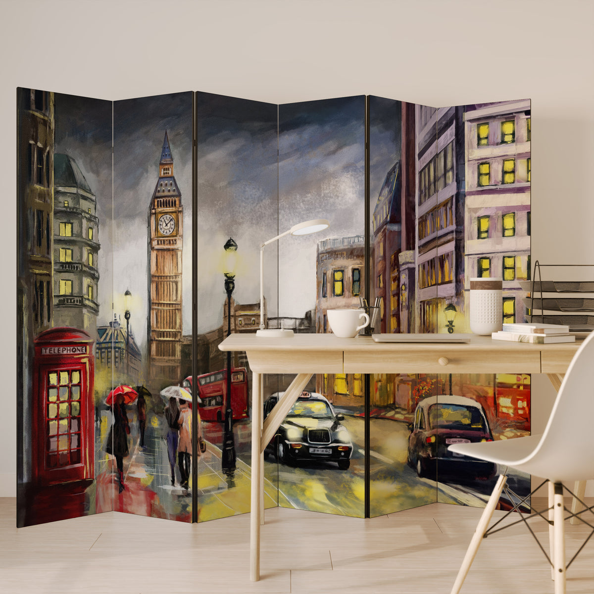 LONDON'S TIMELESS VIBES Biombo de 6 paneles