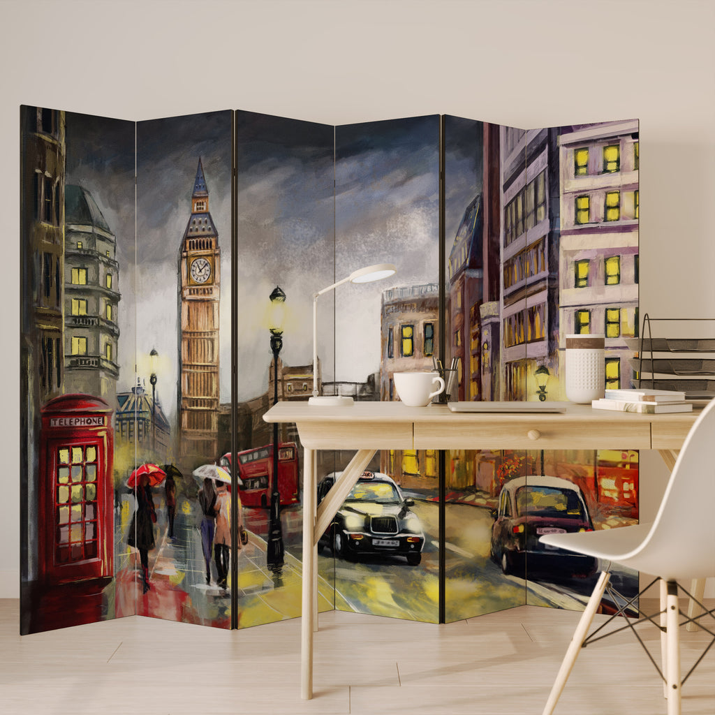 Biombo decorativo de 6 paneles VIBRAS ATEMPORALES DE LONDRES
