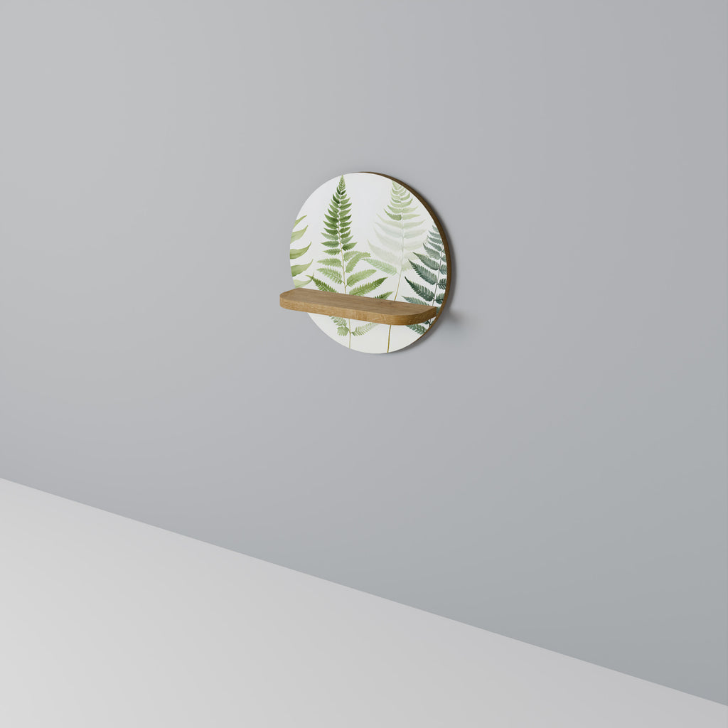 Estantería artística redonda FERN MAJESTY con efecto roble