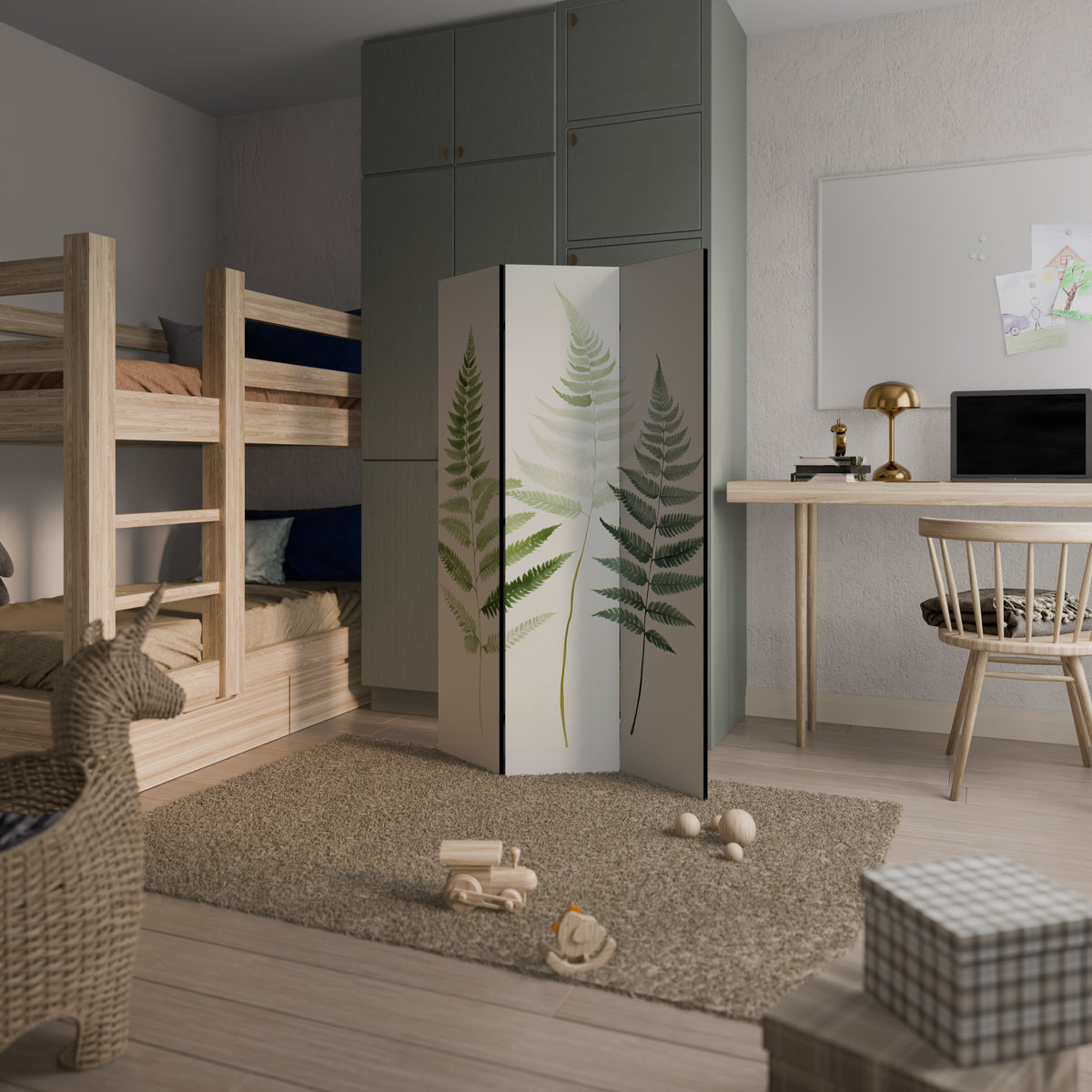 FERN MAJESTY Biombo de 3 paneles