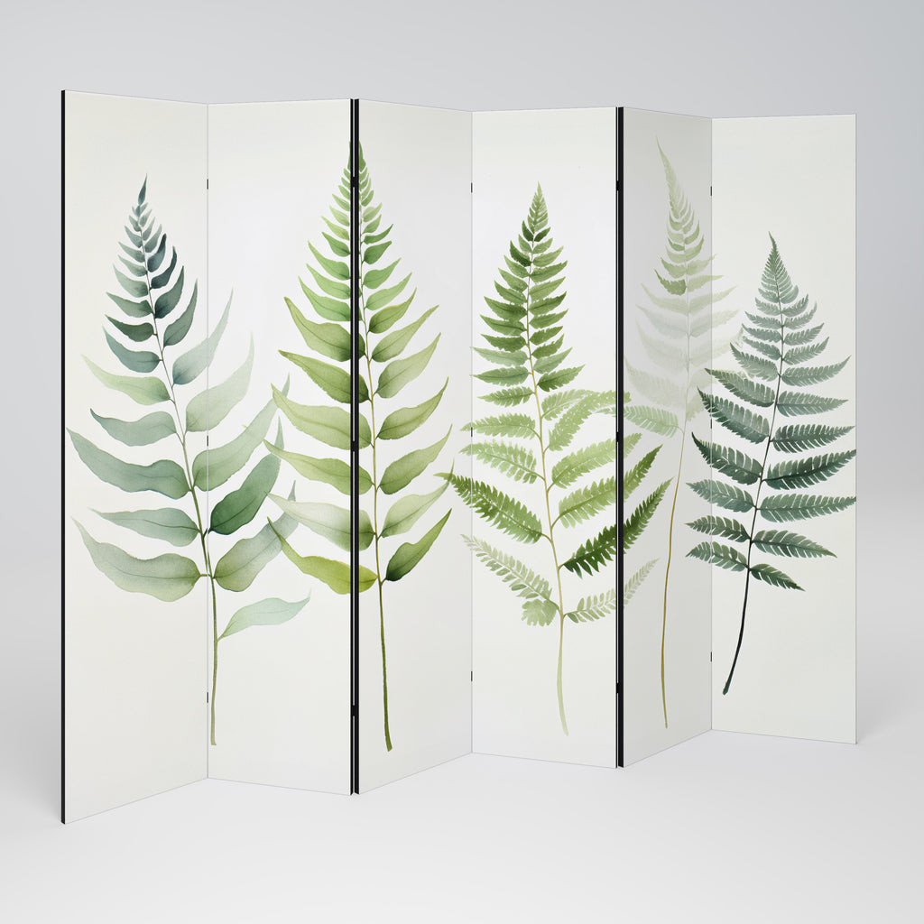 Biombo decorativo de 6 paneles FERN MAJESTY