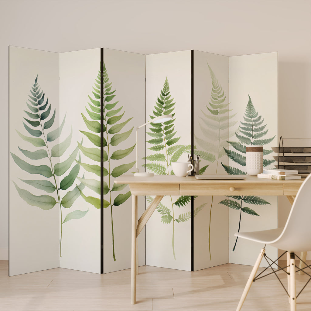 Biombo decorativo de 6 paneles FERN MAJESTY