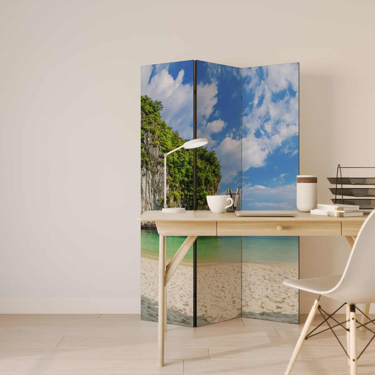 SUN-KISSED HAVEN Biombo de 3 paneles