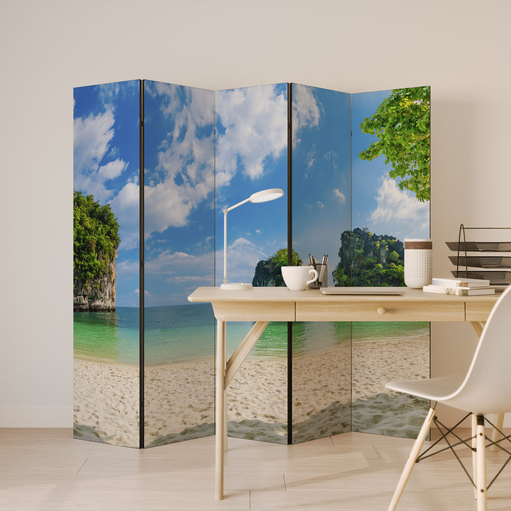 SUN-KISSED HAVEN Decorative 5-Panel Room Divider