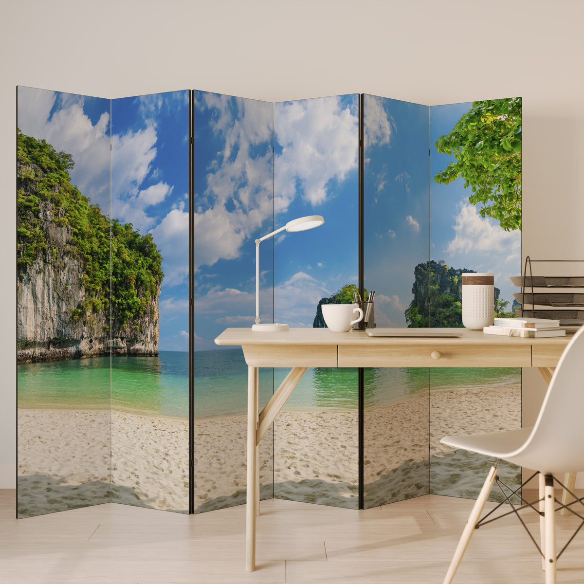 SUN-KISSED HAVEN Biombo de 6 paneles