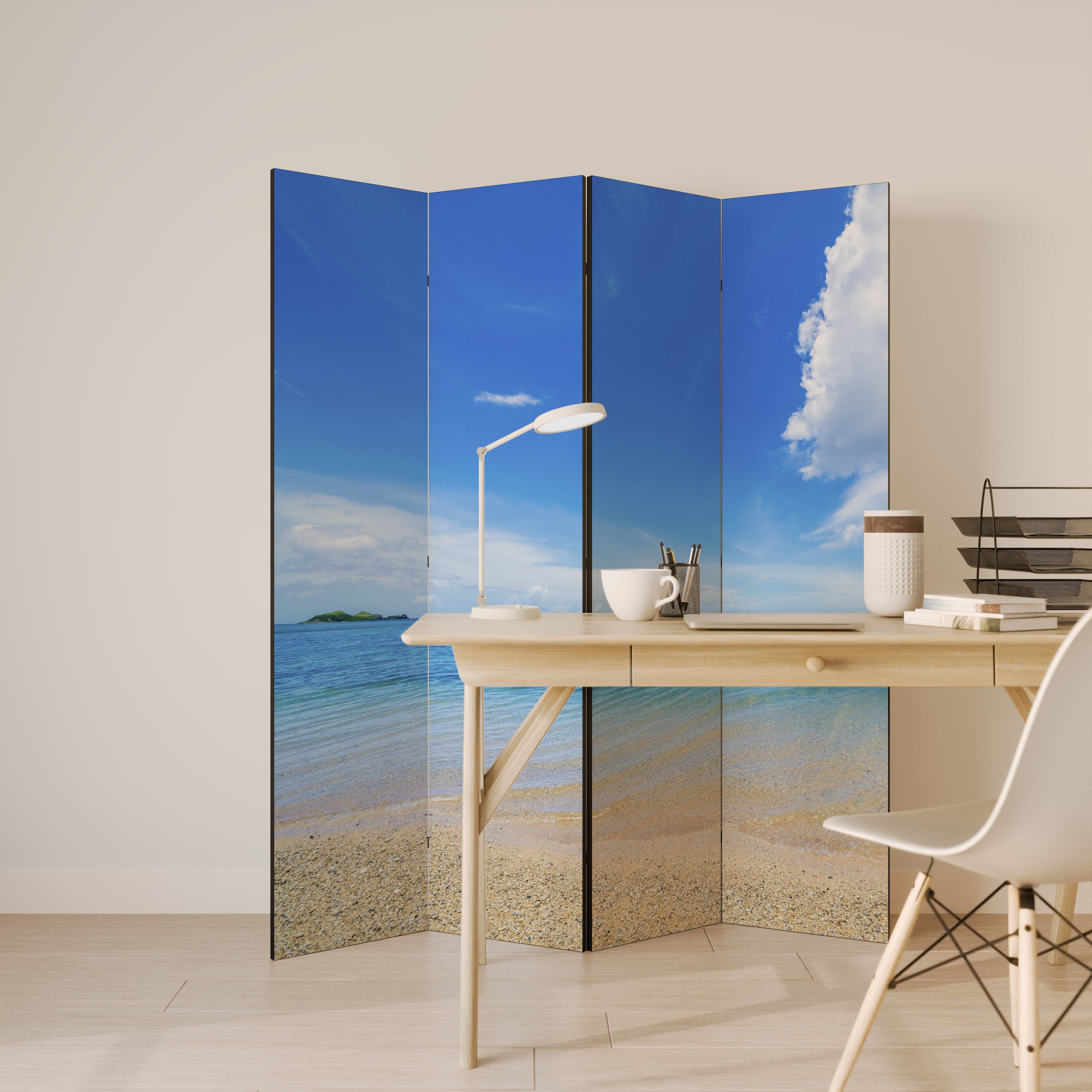 Biombo decorativo de 4 paneles TIDES OF TIME