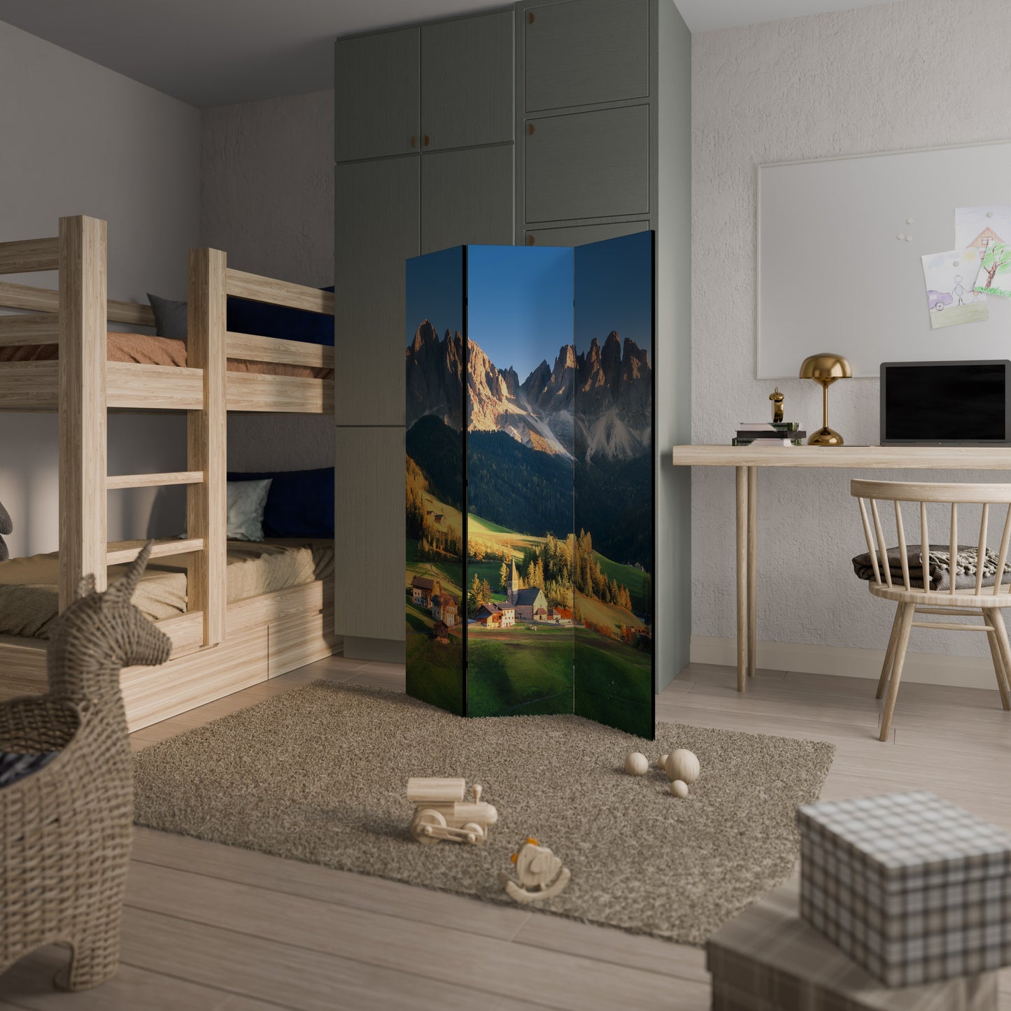 MOUNTAIN DREAMSCAPE Biombo de 3 paneles