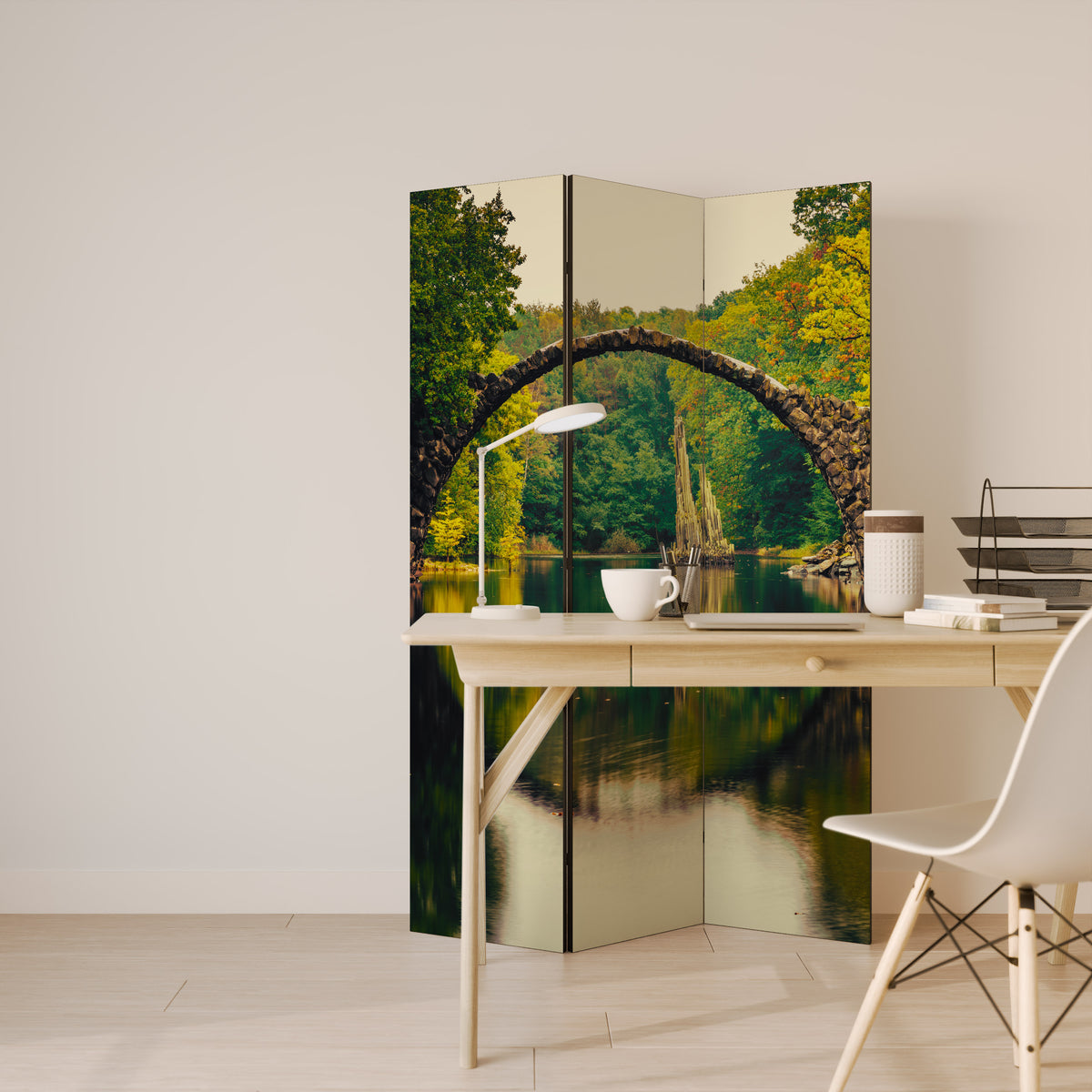 SERENE REFLECTIONS REALM Biombo de 3 paneles