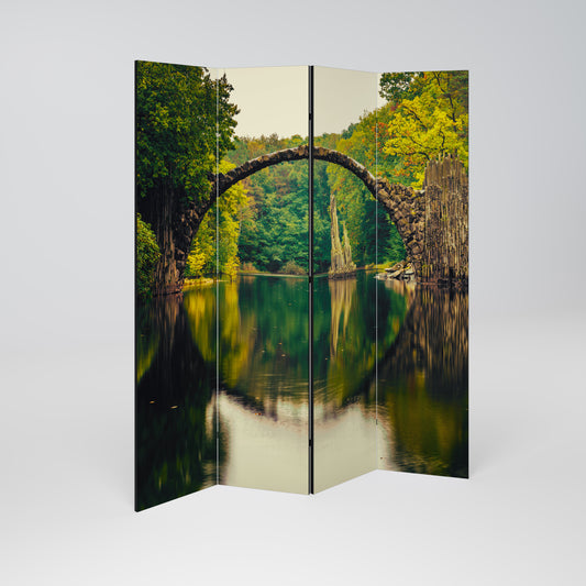 SERENE REFLECTIONS REALM Biombo de 4 paneles