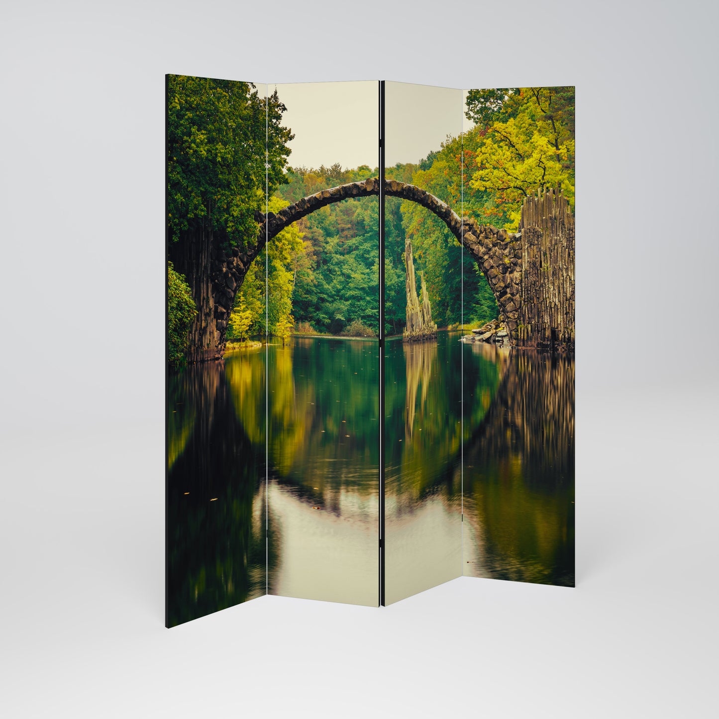 SERENE REFLECTIONS REALM Biombo de 4 paneles