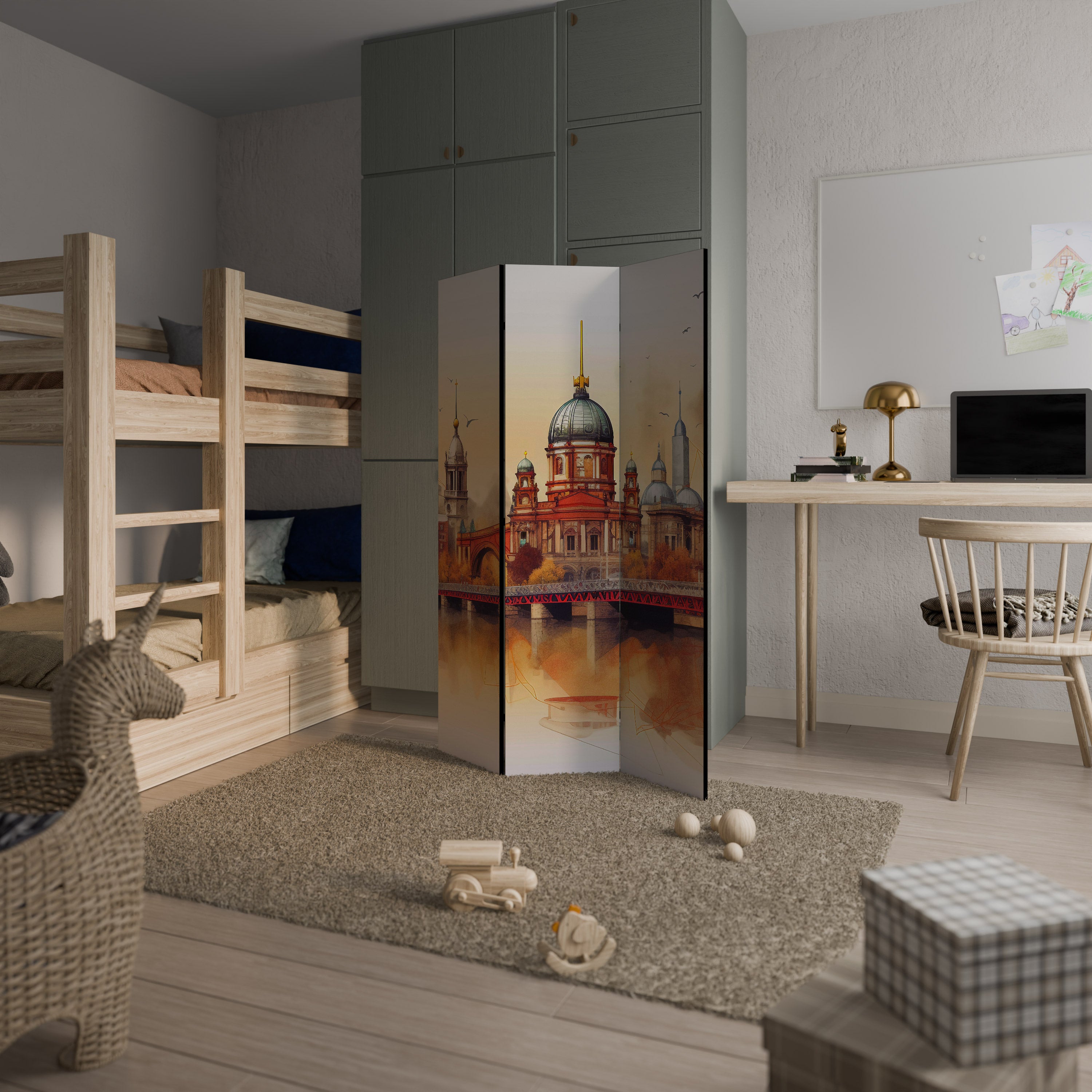 BERLIN SPIRIT Decorative 3-Panel Room Divider