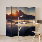 MOUNTAINS AT DAWN Biombo Decorativo de 5 Paneles