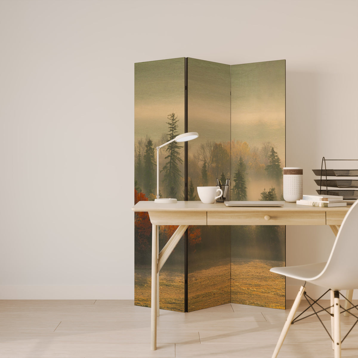 GILDING HOURS Biombo de 3 paneles