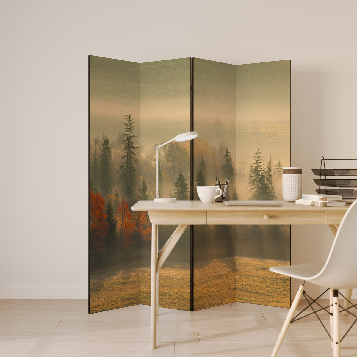 GILDING HOURS Biombo de 4 paneles