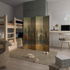 GILDING HOURS Biombo Decorativo de 4 Paneles